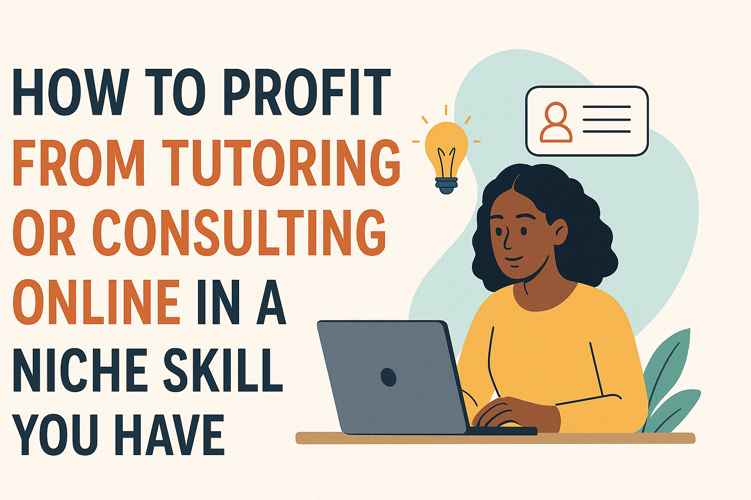 How to profit from tutoring or consulting online in a niche skill you have